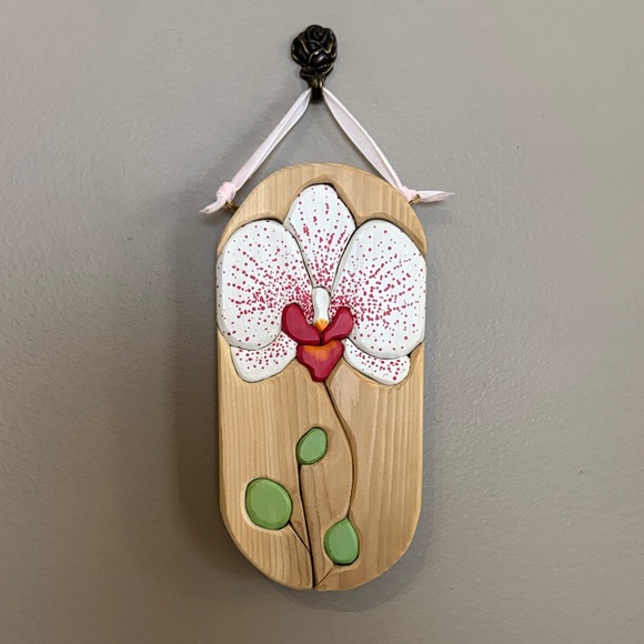 Hand Crafted Other - Floral Wall Hanging with Pink Orchid Design